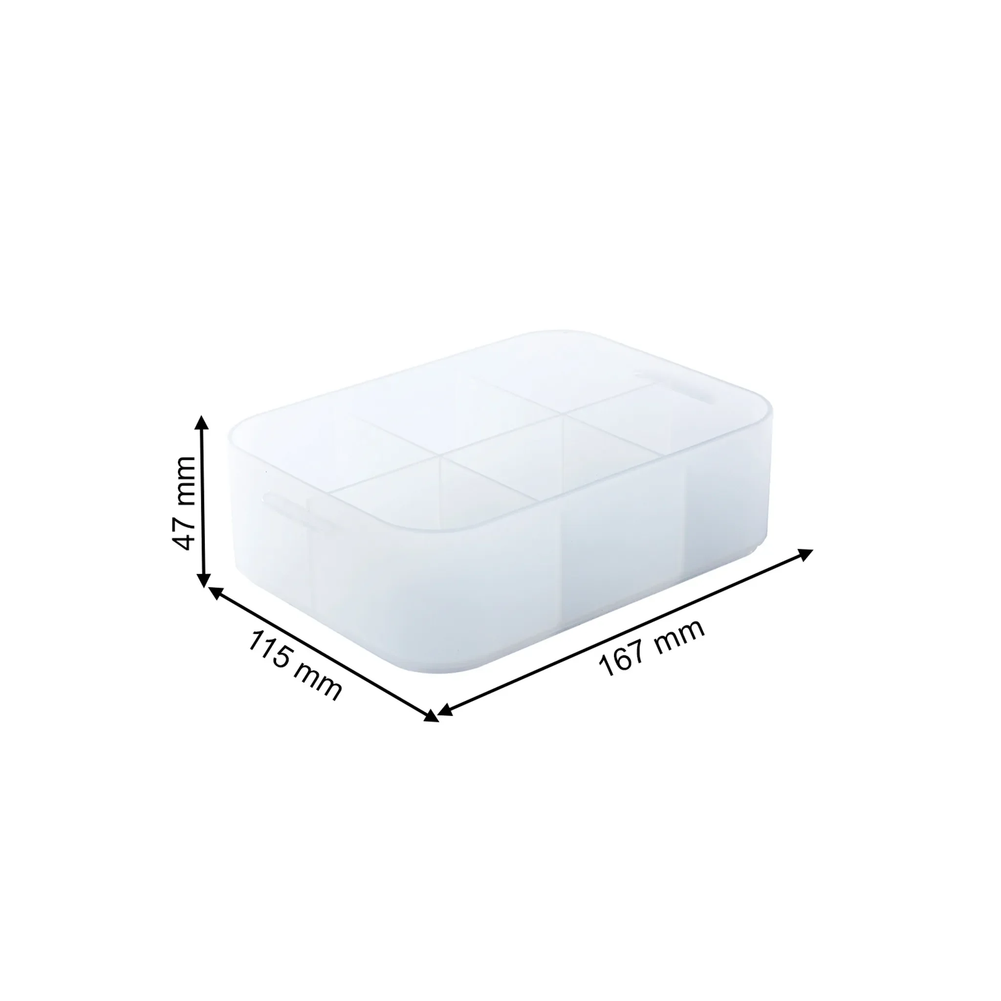 Box mit Unterteilung DIN A6 PURE – Flach
